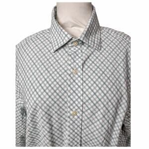 BANANA REPUBLIC Men's Plaid Dress Shirt Size L Simple Button Down Long Sleeve
